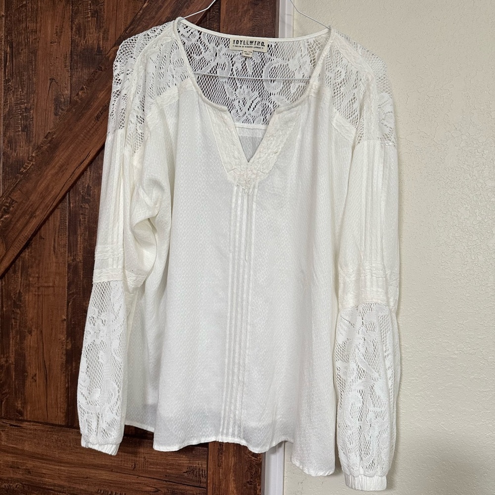 Idyllwind Fueled by Miranda Lambert Women's White Lace Blouse women XXL